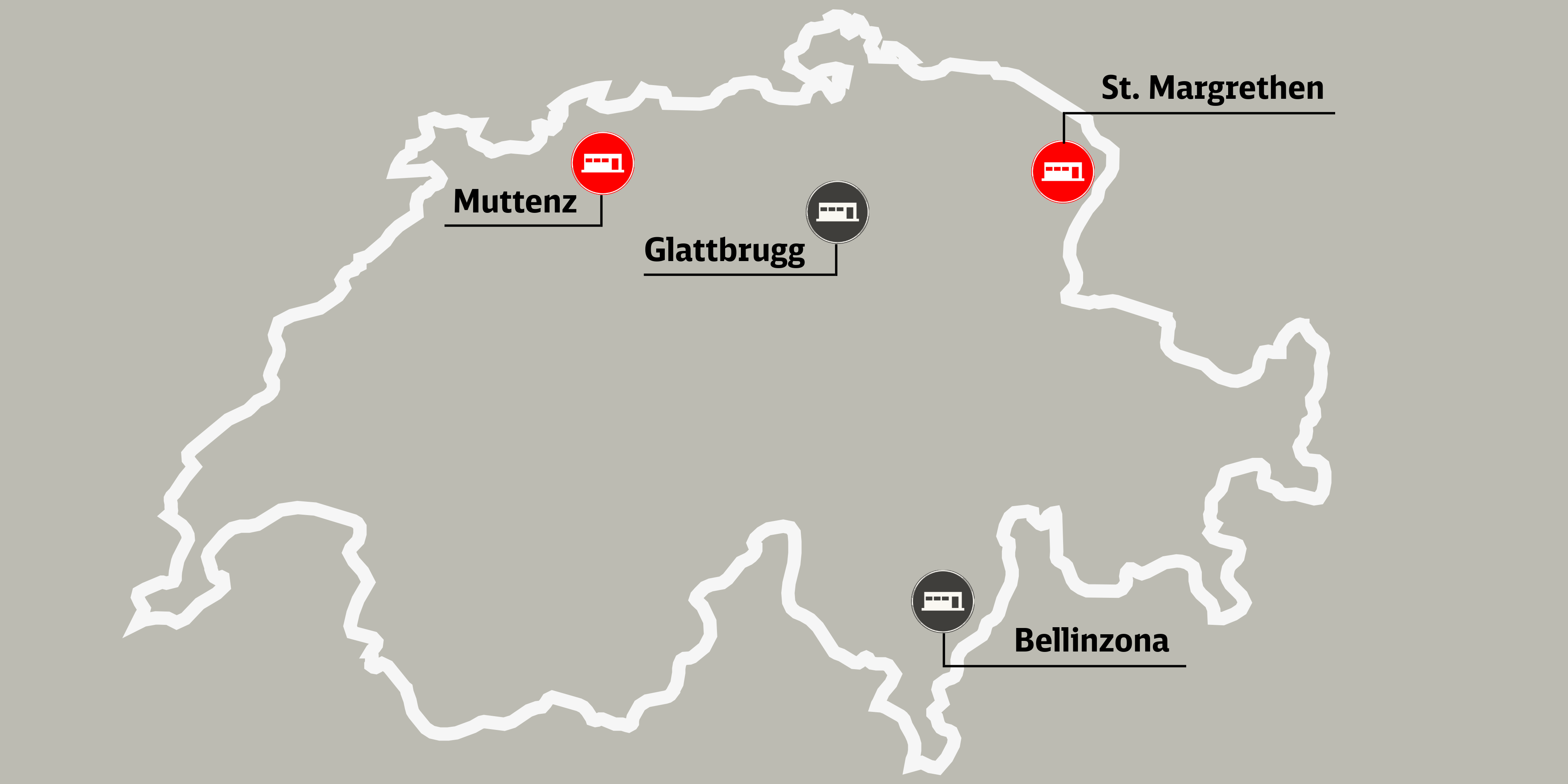 Karte Schweiz Standorte