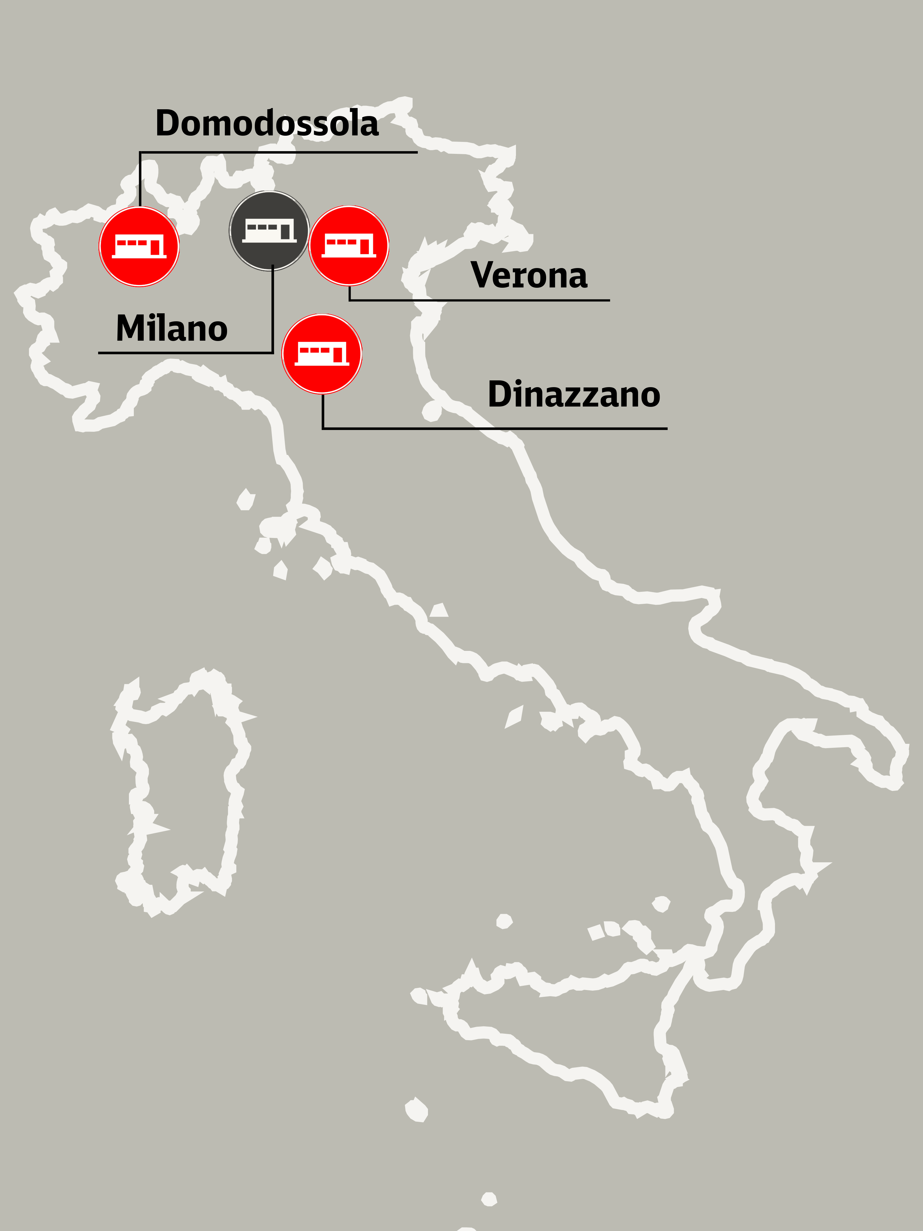 Karte Italien Standorte