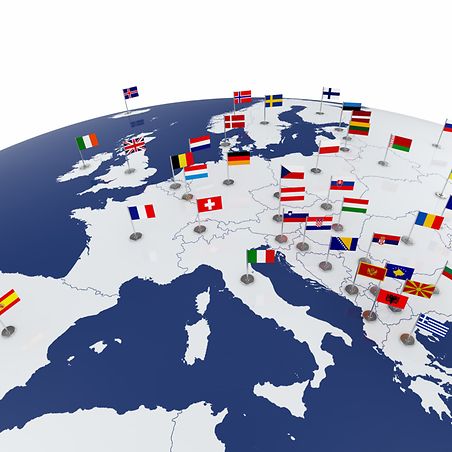 Map with country flags